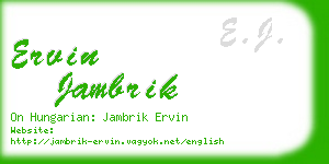 ervin jambrik business card